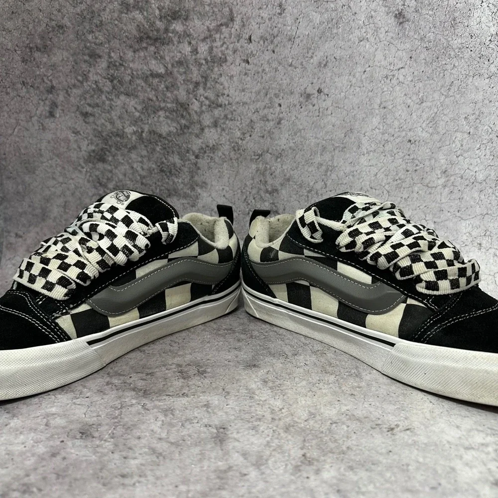 Vans Knu Skool Mens 11.5 Black Mega Check Checkerboard Skate Shoes
